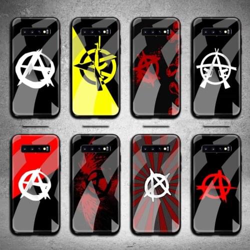 Anarchy Symbol A logo Phone Case Tempered Glass For Samsung S20 Plus S7 S8 S9 S10 Plus Note 8 9 10 Plus