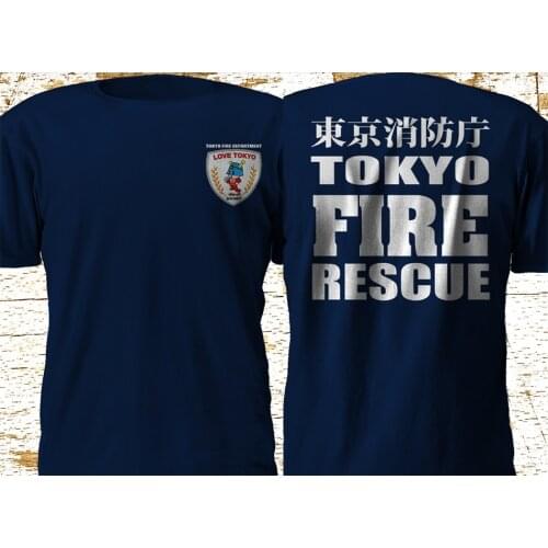 New Tokyo Fire Department Japan Firefighter Navy T-Shirt T Shirt 2019 Fashion Men Classic Tops Shirts Funny Casual Tee Shirts