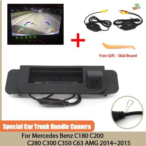 HD Trunk handle camera CCD Night Vision Reverse rear view Camera For Mercedes Benz C180 C200 C280 C300 C350 C63 AMG 2014~2015