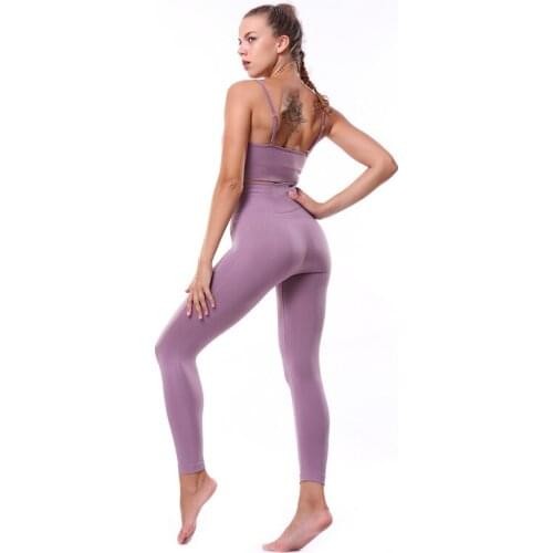 Yoga Sets Women Gym Sports Set Elastic Sports Hight Waist Leggings Sportswear Workout Sets Women