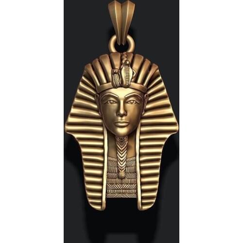 Personality Gold Color Egypt Pharaoh Pendant for Motorcycle Party Carving Statue Pendant Hip Hop Jewelry Fashion Pendant