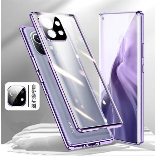 Metal 360 Cases For Xiaomi Mi 11 Lite Case Magnet Glass For Xiaomi Mi 11 pro case funda luxury coque cover phone case