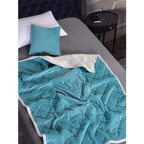 Multi-functional 2-In-1 Plush Pillow Blanket Thick Warm Crystal Cashmere Pillow Dual Use Office Lunch Break Blanket For Car Sofa