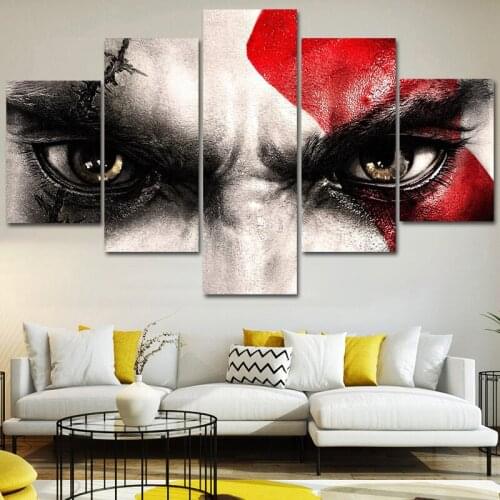 Modular HD 5 Piece Wall Art pictures Canvas poster and print Oil Painting God of War Kratos Canvas Painting for livingroom frame