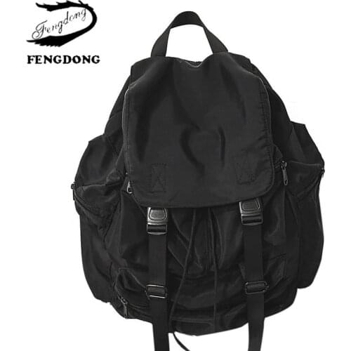 New Fashion Polyester Fabric Backpack Trend Cool Couple Bagpack Retro College Student School Bags Leisure Large Capacity Mochila