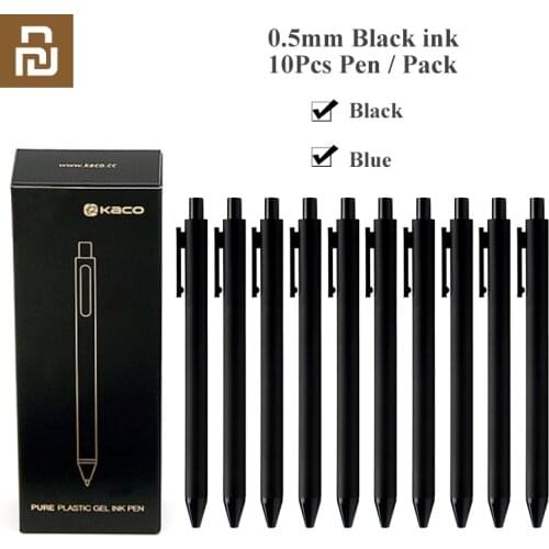 Original Youpin KACO 0.5mm Signing PEN Gal Ink Smooth Writing Durable Signing Black Refill 10Pcs/Lot Wholesale For School Office