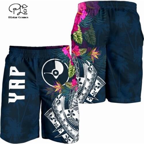 PLstar Cosmos Newest Tribe Yap Tattoo Polynesian Tribal Summer Beach Breathable 3DPrint Casual Unisex Casual Shorts Streetwear 1