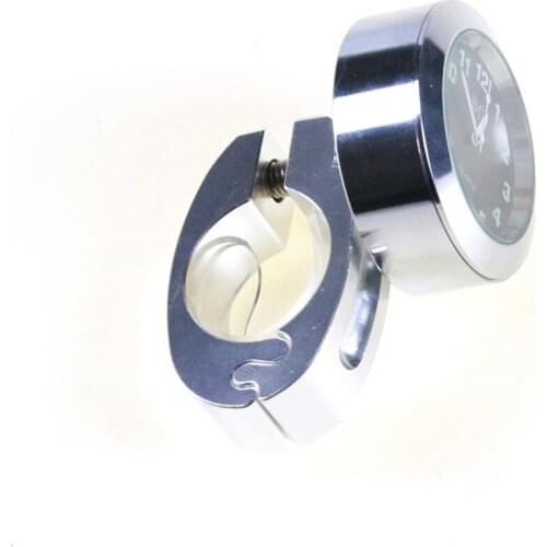 7/8" 1" Motorcycle Handlebar Chrome Black Dial Clock For Harley Glide Cruiser FL white