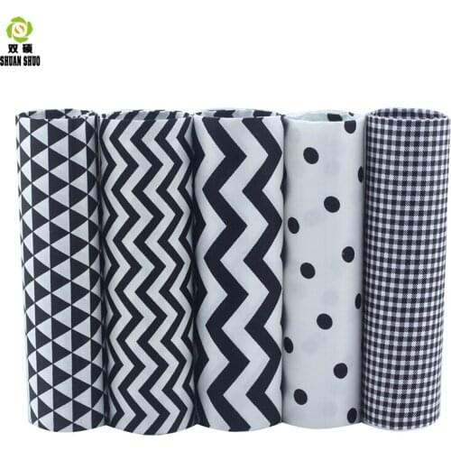 Black Twill Cotton Fabric,Patchwork Cartoon Tissue Cloth,DIY Sewing Quilting Fat Quarters Material For Children,5pcs/lot