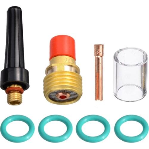 8Pcs/Set TIG Welding Torch Gas Lens Pyrex Cup Kit Durable Welding Accessories 2.4mm For WP-9/20/25 3/32" Series