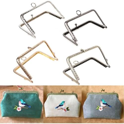 THINKTHENDO 1Pc DIY Purse Handbag Handle Coins Bags Metal Kiss Clasp Lock Frame 13.8cm
