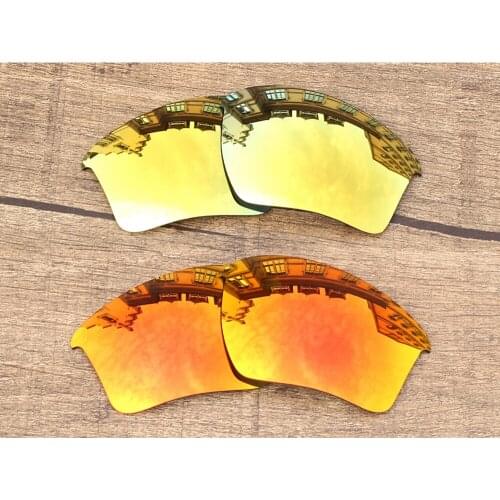 Vonxyz 2 Pairs Ruby Mirror & 24K Mirror Polycarbonate Replacement Lenses for-Oakley Half Jacket 2.0 XL Frame