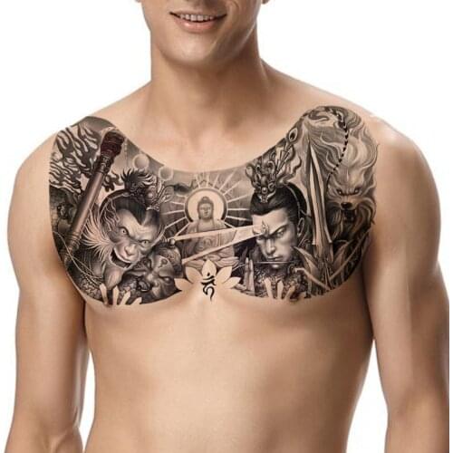 Temporary tattoos for men shoulder tattoos large chest body sexy tattoo sticker waterproof tatoo fake boys make up arm pattern