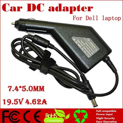 JIGU High quality DC Power Car Adapter Charger 19.5V 4.62A For Dell Laptop 7.4*5.0MM 90W Input DC11-15V max 10A Free shipping