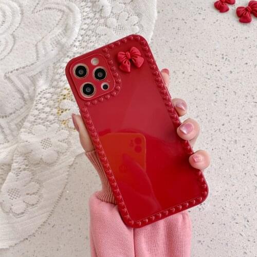 For OPPO R15 R17 Red Bow Love Frame Candy Color Camera Protection Phone Case For OPPO R15 R17 Shockproof Silicone Cover