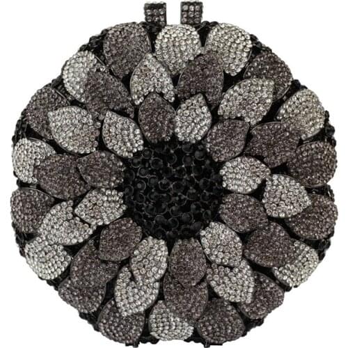 Bee In Fly Newest Crystal Women Wedding Flower Night Party Purse Bride Chain Clutch Evening Bag Crystal Clutch