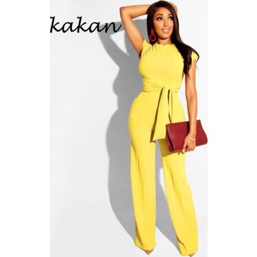 Kakan summer new womens bodysuit tights two-piece casual navel short-sleeved jumpsuit pink yellow purple black jumpsuit