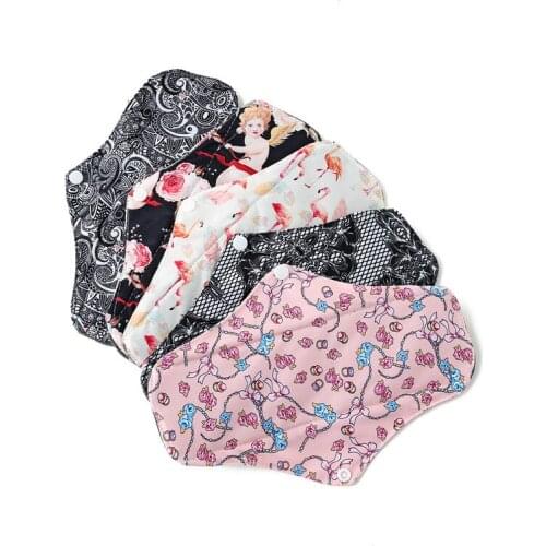 1pcs Washable Sanitary Pads Bamboo Cotton Cloth Reusable Sanitary Menstrual Mama Pad absorbent charcoal Towel cloth