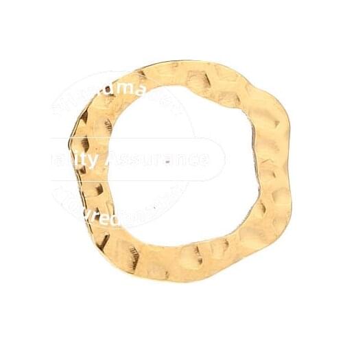 10PCS Stainless Steel Gold Hammered Hollow Round Earring Charm Connector for DIY Seamless Dangle Earring Link Pendants