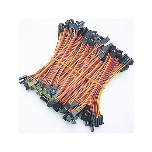 100Pcs x 10cm 22AWG Wire Male to Male JR Plug Servo Extension Lead Wire Cable