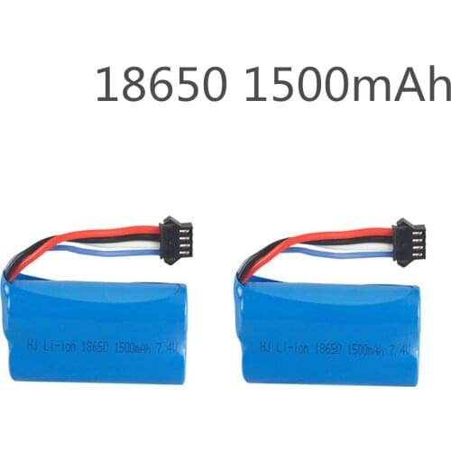 2pcs 7.4v (3.7vx2) 1500mah 15C 18650 Li-ion SM-4P Plug Battery RCHQ961 962 UD1902 1002 toys battery