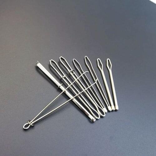 2Pcs/Pack DIY Elastic Band Threading Stainless Steel Wear Rope Tools Punch Stitch Garment Clips Tape Punch Sewing Accessories