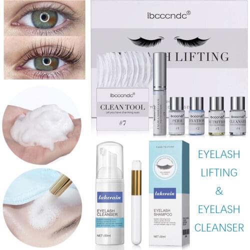 2022 Semi-Permanent Eyelash Lifting Kit Eye Lash Perming Lotion with Gentle Lashes Cleanser Mousse Lash Lift Tools Home Use