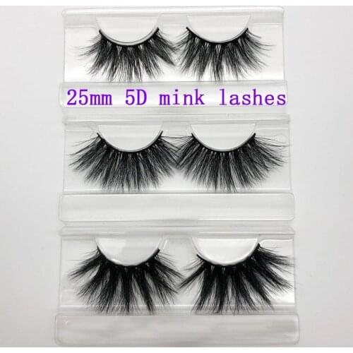 25mm 5D Mink Lashes False Eyelashes Dramtic Long Fluffy 3D Mink Lashes Wispies Full Strip Lashes Extension Makeup Tools Handmade