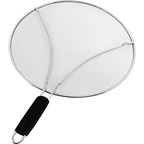 29CM Stainless Steel Splatter Sn Mesh Pot Lid Cover Silver Oil Frying Pan Lid Cooking Tools Kitchen Accessories