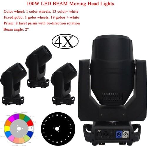 4pcs/Lot 100W Spot Led Moving Head Gobo Lights With DMX512 Control 13 / 16 Channels For Projector Dj disco Stage Lighting