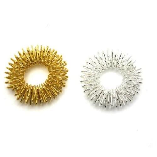 50Pcs Finger Acupressure Ring Stimulate Finger Reflexology Acupuncture Point Massage Ring Steel Finger Massager Hand Care Tool