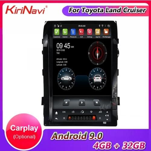 KiriNavi 16.1" Vertical Screen Tesla Style Android 9.0 Car Radio For Toyota Land Cruiser Car Multimedia Player Gps Navigation 4G