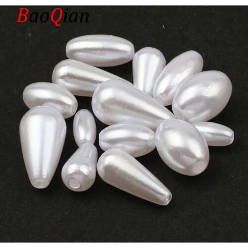 White Drop Shape Oval Imitation Pearls For Jewelry Making Diy Charm Necklace Bracelet Loose Spacer Beads Accessories