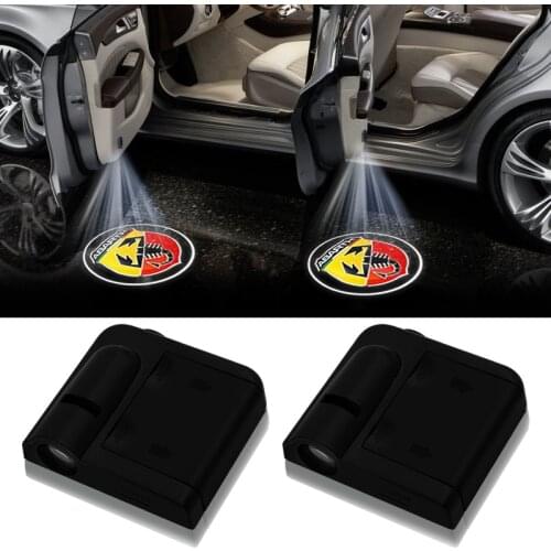 2pcs Wireless Led Car Door Welcome Laser Projector Logo Ghost Shadow Lights for Fiats 500 Punto Bravo Stilo Panda Abarth 500