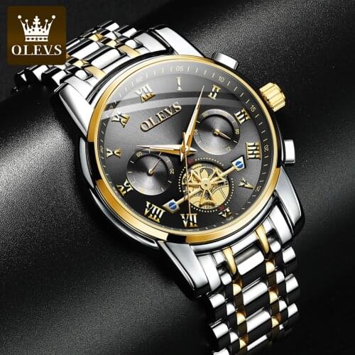 OLEVS 2021 New Luxury Mens Tourbillon Military Sports Mens Watch Mens Date Quartz Brand Waterproof Watch Relogio Masculino