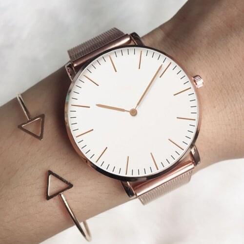 2020 Luxury Watch Women Simple Rose Gold Steel Womens Watches TOP Brand Luxury Ladies Quartz Watch Ladies Clock Zegarek Damski