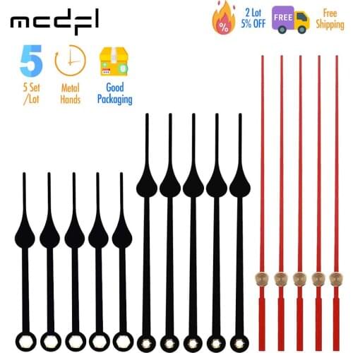 MCDFL Black Clock Hands Red Second Watch Shaft Industriale Quartz Movement Mechanism Hand Pointer Finger Mechanical Table Clock
