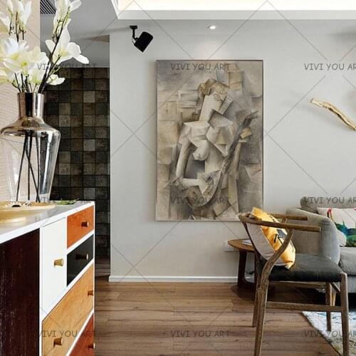 Home Decoration Handpainted Canvas Art Wall Pictures Figure Canvas Handmade Paintings Spanish Pablo Picasso Abstract Figure