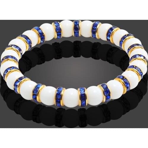 11 Style Natural Stone Chakra Elastic Bracelet Men White Porcelain Healing Balance Beads Reiki Buddha Prayer Bracelet For Women