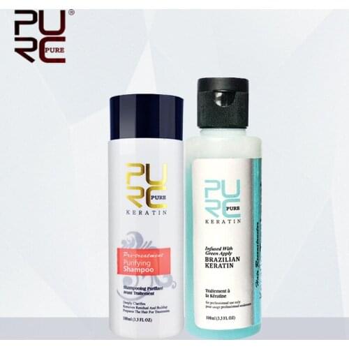 Hot sale PURC 3.7% 100ml Apple smell Keratin Brazilian treatment Straightening Hair Repair Damage Hair Best Hair Care Set 11.11