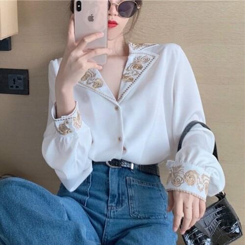 HECAIYUN Blouses With Embroidery