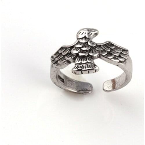 1PC Punk Animal Men Ring Gothic Black Vintage Eagle Rings For Women Men Women Night Club Opening Tail Rings Jewelry R46