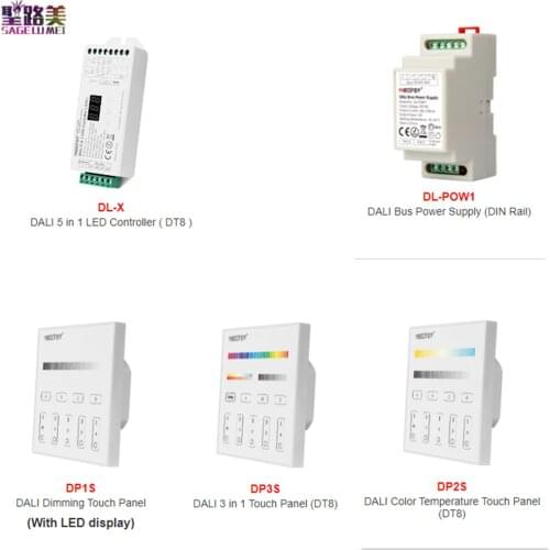 Miboxer DL-X DALI 5IN 1 LED Strip Controller Dimmer Support RGB/RGBW/RGB+CCT DT8 Output Mode Compatible with DALI Panel/DL-POW1