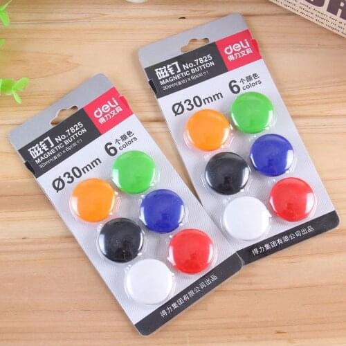 5Packs Total 30Pcs Magnetic Big Button For Whiteboard Refrigerator Dia 30mm 6 Colors School Home Teaching Office Meeting 7825