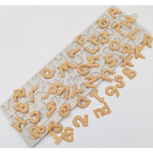 Minsunbak Artistic English Alphabet Silicone Mold Number And Symbol Shape DIY Cake Fondant Decoration Tool Sugar Craft Tool