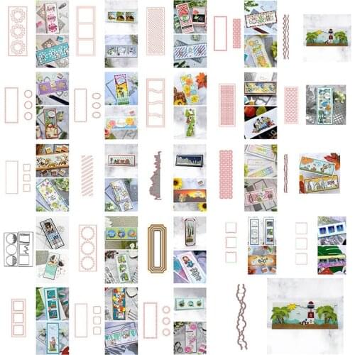 Mixed Slimline Frame Rectangle Square Circle Wavy Line Cutting Dies DIY Card Album Making Scrapbooking Crafts Stencil New 2020