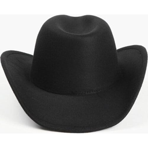 2021 Spring And Autumn New Fashion Simple Atmosphere Exaggerated Retro Western Cowboy Hat Hot Selling Woolen Jazz Men And Women