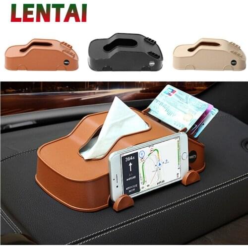 LENTAI 1PC Car Styling Tissue Box & Phone Holder & Cards Clip For Peugeot 508 308 206 307 207 407 2008 Citroen C4 C5 Opel Astra