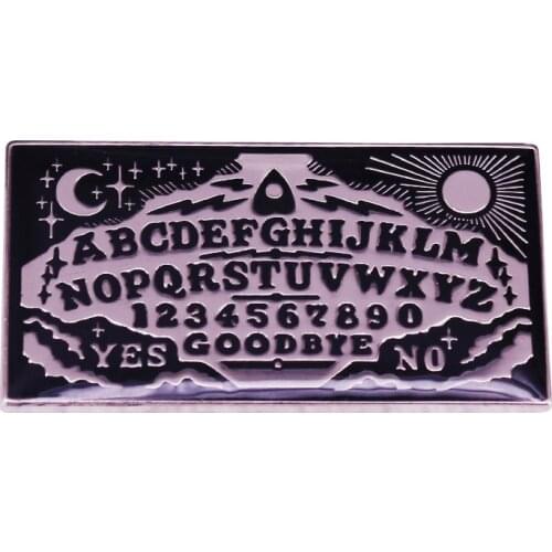 Ouija talking board pin brooch psychic planchette paranormal Witch Pin Up Girl Psychic Game Wicca