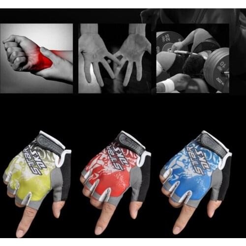 Professional Silicone MTB Road Riding Gloves Anti-Slip Anti-Sweat Half Finger Camping Hiking Gloves Sports Gym Fitness Gloves